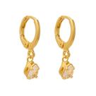 Brinco de Argola Fechada com Cristais Gota Coloridos Folheado em Ouro 18k Softjoias