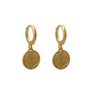 Brinco de Argola Fechada com Pingente de São Bento Folheado em Ouro 18K Softjoias