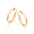 Brinco De Argola Feminino Clássico Básico Folheado Ouro 18k