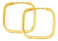Brinco De Argola Quadrada Fio Quadrado Ouro 18k