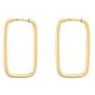 Brinco De Argola Retangular De Ouro 18k 750