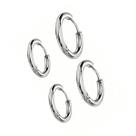 Brinco De Argola Unissex Conjunto 2 Pares Aço Inoxidável