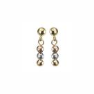 Brinco de Bola Tricolor Infantil Ouro 18K Mod 063