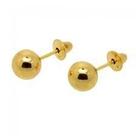 Brinco De Bolinha 5mm Em Ouro 18k-750 Brinco De Bolinha 5mm Em Ouro 18k-750