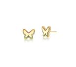 Brinco de Borboleta Lisa com Zircônias Coloridas Banhado a Ouro - 1,2 cm x 1,5 cm Brinco de Borboleta Lisa com Zircônias Coloridas Banhado a Ouro - 1,2 cm x 1,5 cm