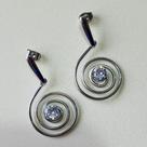Brinco de Caracol com Pedra em Aço Inox