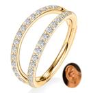 Brinco de concha PEAKLINK Gold Double Nose Hoop 16G 11mm em aço