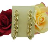 Brinco De Corrente Grossa Dourado F. Ouro Grande C/ Garantia
