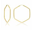 Brinco de ouro 18 k Hexagonal Media .