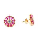 Brinco de ouro 18 k Pizza Zirconia