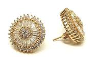 Brinco de ouro 18 k Pizza Zirconia .