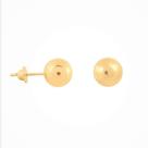 Brinco De Ouro 18k 750 Bola Bolinha Adulto 7mm Brinco De Ouro 18k 750 Bola Bolinha Adulto 7mm
