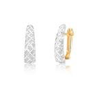 Brinco De Ouro 18k 750 Diamantado Com Ródio