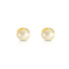 Brinco De Ouro 18k 750 Rococó Com Pérola Natural 5mm Brinco De Ouro 18k 750 Rococó Com Pérola Natural 5mm