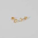 Brinco De Ouro 18k 750 Rococó Pérola Natural 3mm Infantil