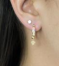 Brinco de ouro 18k Argola 2 Cm com pingente