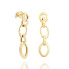 Brinco De Ouro 18k Argolas Ovais
