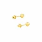 Brinco De Ouro 18k Bola 2.5mm Infantil 2o Furo Bebe Brinco De Ouro 18k Bola 2.5mm Infantil 2o Furo Bebe