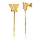 Brinco De Ouro 18k Borboleta Feminino Ab54