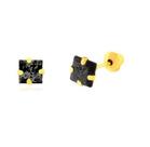 Brinco de ouro 18k Carre 6X6 onix Brinco de ouro 18k Carre 6X6 onix