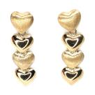 Brinco de ouro 18k Corações Estampado