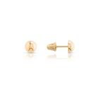 Brinco de Ouro 18K Meia Bola 4mm Clássico e Atemporal - Infantil, Juvenil e Adulto