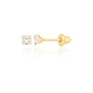 Brinco De Ouro 18k Pedra 2,5mm Recém-nascido Bebê Infantil Branca Brinco De Ouro 18k Pedra 2,5mm Recém-nascido Bebê Infantil Branca