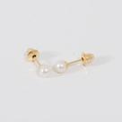Brinco De Ouro 18k Pérola Natural 3mm Infantil Segundo Furo