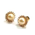 Brinco de ouro 18k Princesa com Pérola