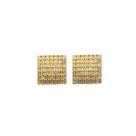 Brinco De Ouro 18k Retangular Cravejado Em Zircônia Brinco De Ouro 18k Retangular Cravejado Em Zircônia