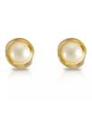 Brinco De Ouro 18k Rococó Com Pérola Natural 3 Mm Infantil