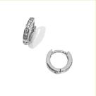 Brinco De Ouro Branco 18k Argola Com Zircônias