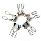 Brinco de Pedra Cristal Retângulo Ranhurado Dourado - Atacado Brinco de Pedra Cristal Retângulo Ranhurado Dourado - Atacado