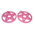 Brinco de Pentagrama 6cm Rosa Bebê em Resina - Charmoso e Estiloso Brinco de Pentagrama 6cm Rosa Bebê em Resina - Charmoso e Estiloso