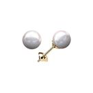 Brinco de Pérola 6mm Ouro 18K Mod 067