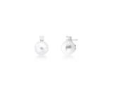BRINCO DE PÉROLA SHELL COM PONTO DE LUZ BANHADO A RÓDIO BRANCO - Joia Elegante