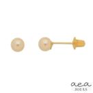 Brinco De Pérolas Bebê Infantil 3mm Em Ouro 18k Com Garantia