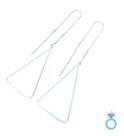Brinco De Prata 925 Corrente Geometrico Minimalista Leve