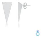 Brinco De Prata Feminino Triangulo Liso Legitimo 925 2cm