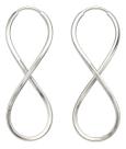 Brinco De Prata Pura 925 Infinito Fio Quadrado 3,5cm