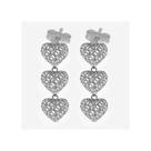 Brinco de Prata Triple Love Filigrana 10x35mm Brinco de Prata Triple Love Filigrana 10x35mm