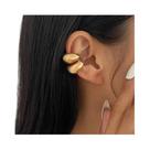 Brinco De Pressão Feminino Moderno Em Metal Dourado Em Formato De C Com Gota D'água Para Cartilagem