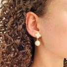Brinco de Pressão Feminino Trevo Esmaltado, Banhado á Ouro 18k, Verão, Delicado, Elegante