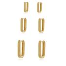 Brinco de Trio de Argolas Quadradas Semi Joia Banhado Ouro 18k
