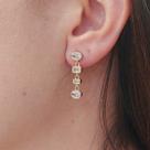Brinco De Zirconia Folheado A Ouro
