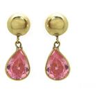 Brinco Delicado Gota Rosa Infantil Ouro Amarelo 18k J19197
