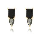 Brinco Delicado Luxo Stud - Design Clássic Black Fumê