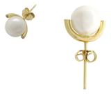 Brinco Diamante Ouro 18k Solitário Pérola Shell 8,2mm J25609