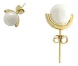 Brinco Diamante Ouro 18k Solitário Pérola Shell 8,2mm J25609fvia