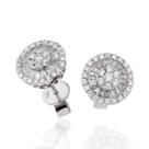 Brinco Diamantes Naturais Modelo Pizza 11 milímetros Ouro Branco 18K 23985